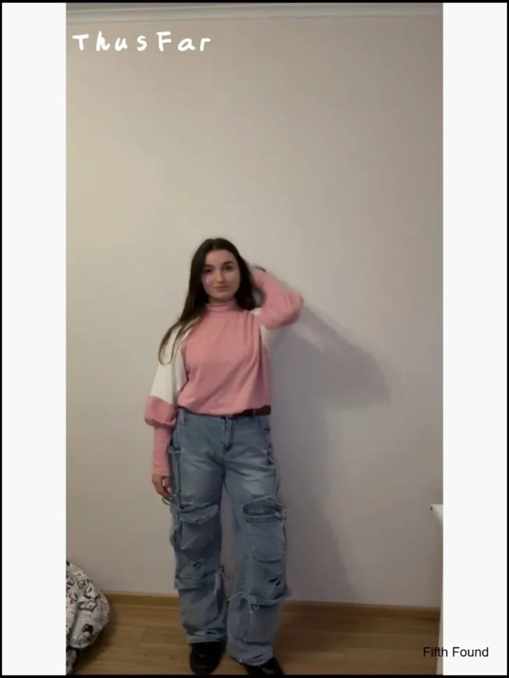 High Waist Baggy Cargo Jeans Wide Leg Denim Pants Streetwear
